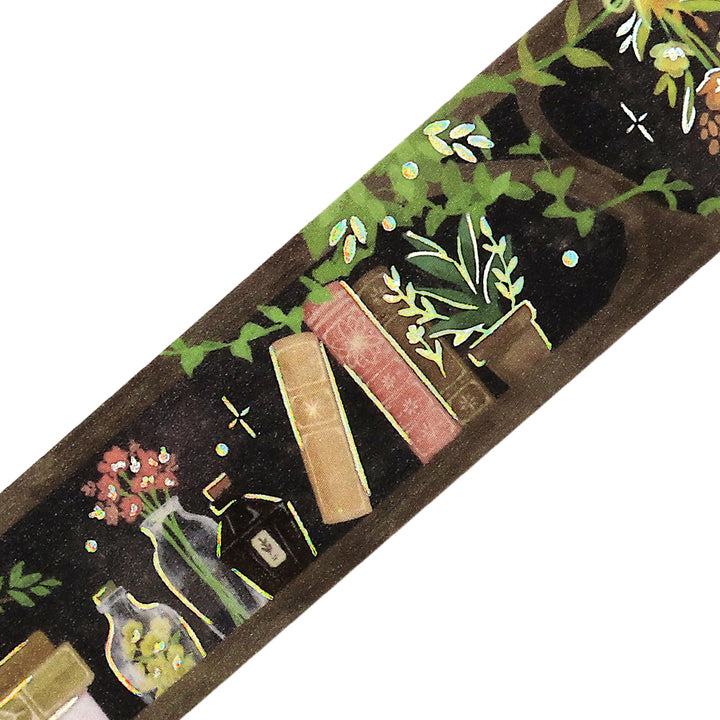 BGM Foil Stamping Masking Tape: Fantasy Bibliotheca Botanical — pattern detail
