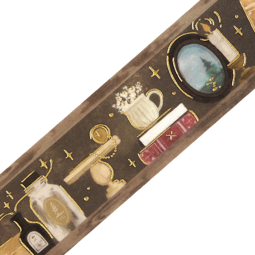 BGM Foil Stamping Masking Tape: Fantasy Bibliotheca Antique — pattern detail