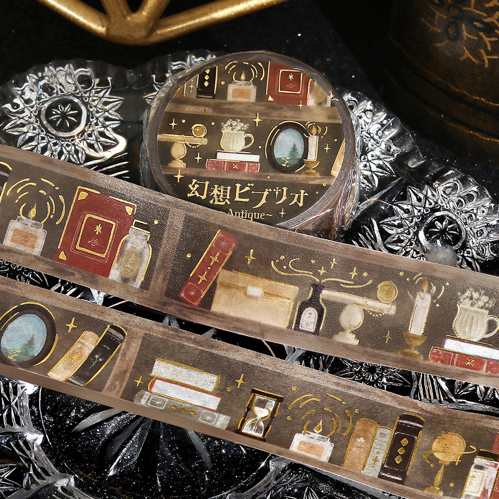 BGM Foil Stamping Masking Tape: Fantasy Bibliotheca Antique — applied on surface