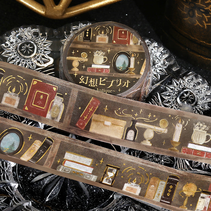 BGM Foil Stamping Masking Tape: Fantasy Bibliotheca Antique — applied on surface