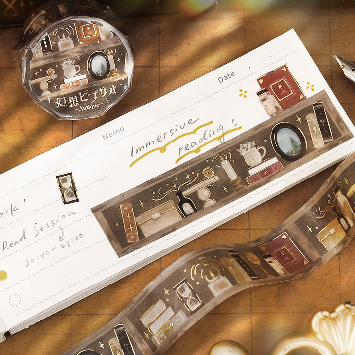 BGM Foil Stamping Masking Tape: Fantasy Bibliotheca Antique — with packaging