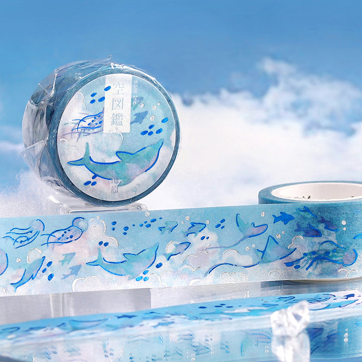 BGM Foil Stamping Masking Tape: Sky Encyclopedia - Ocean — applied on surface