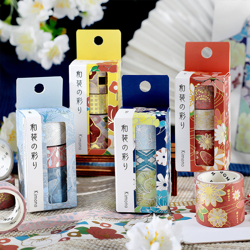 BGM Foil Stamping Masking Tape: The Color of Kimono - Azure Blue — applied on surface