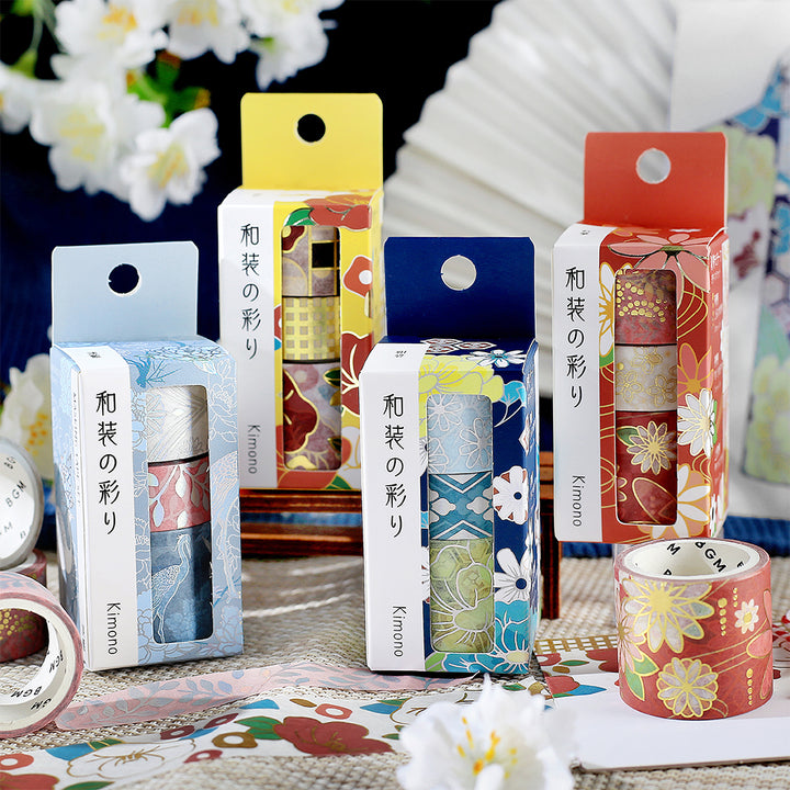 BGM Foil Stamping Masking Tape: The Color of Kimono - Azure Blue — applied on surface