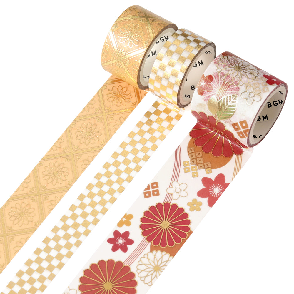 BGM Foil Stamping Masking Tape: The Color of Kimono - Brilliant Splendor — pattern detail