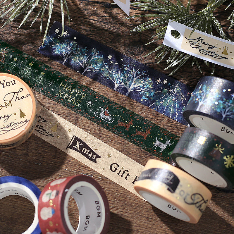 BGM Foil Stamping Christmas Limited Edition Masking Tape - Cross Stitch — applied on surface