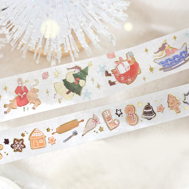 BGM Foil Stamping Christmas Limited Edition Masking Tape - Cookie Workshop — roll side