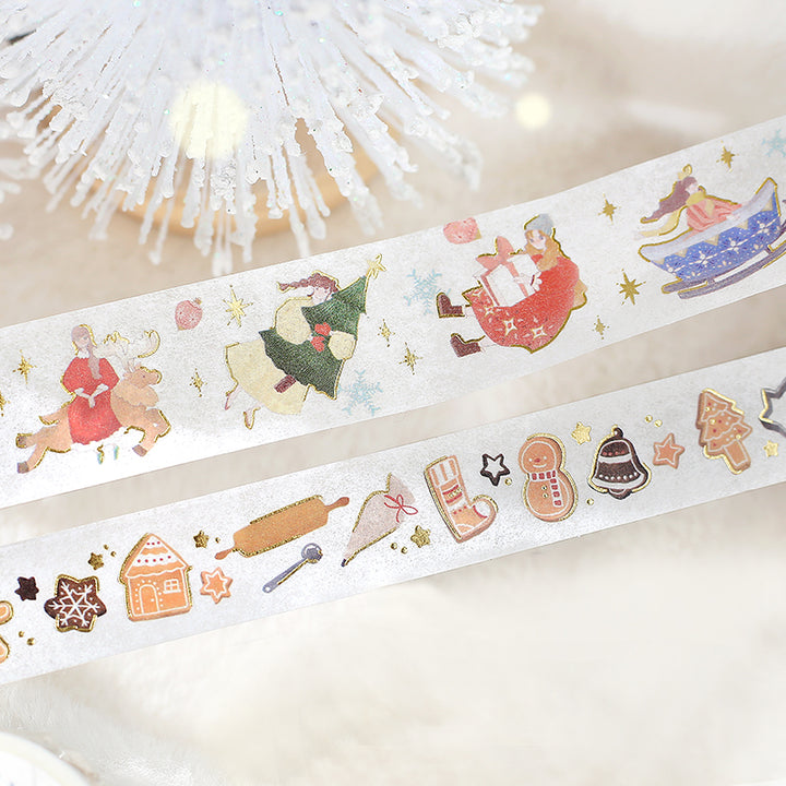 BGM Foil Stamping Christmas Limited Edition Masking Tape - Cookie Workshop — roll side