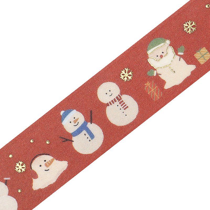 BGM Foil Stamping Christmas Limited Edition Masking Tape - Snowmen — pattern detail