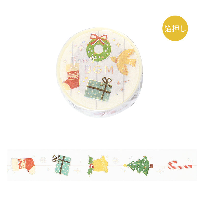 BGM Foil Stamping Christmas Limited Edition Masking Tape - Christmas Ornaments — roll front