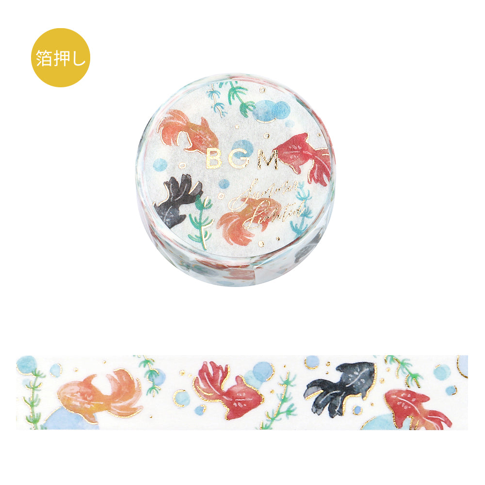 BGM Summer Limited Masking Tape - Goldfish — roll front