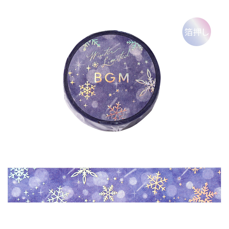 BGM Foil Stamping Winter Limited Edition Masking Tape - Snowflake — roll front