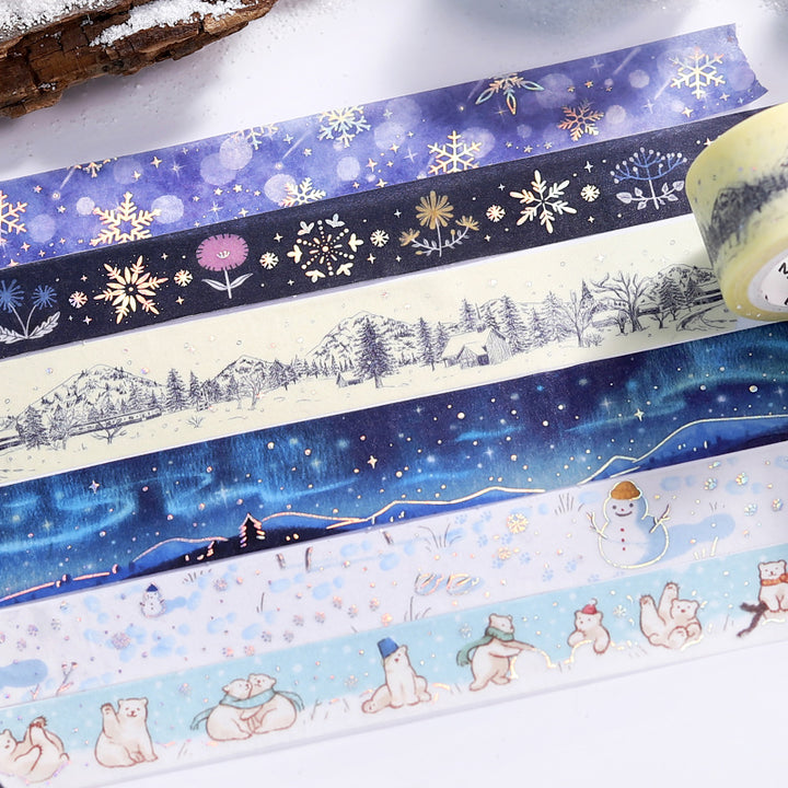 BGM Foil Stamping Winter Limited Edition Masking Tape - Snowflake — applied on surface