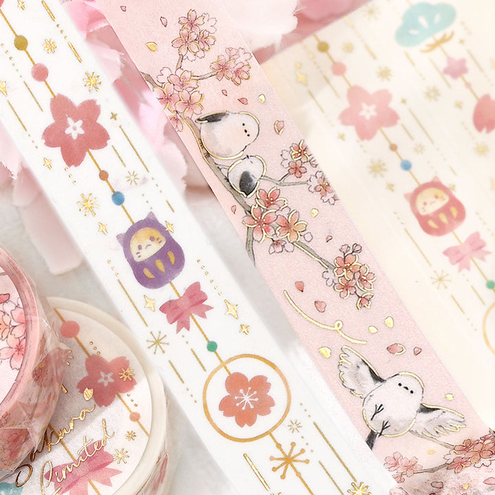 BGM Sakura Limited Masking Tape: Cherry Blossom Ornament — applied on surface