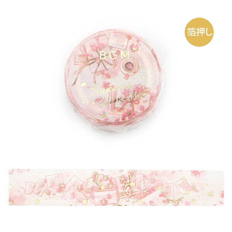 BGM Sakura Limited Edition 2024 Masking Tape - News About Cherry Blossom — roll front