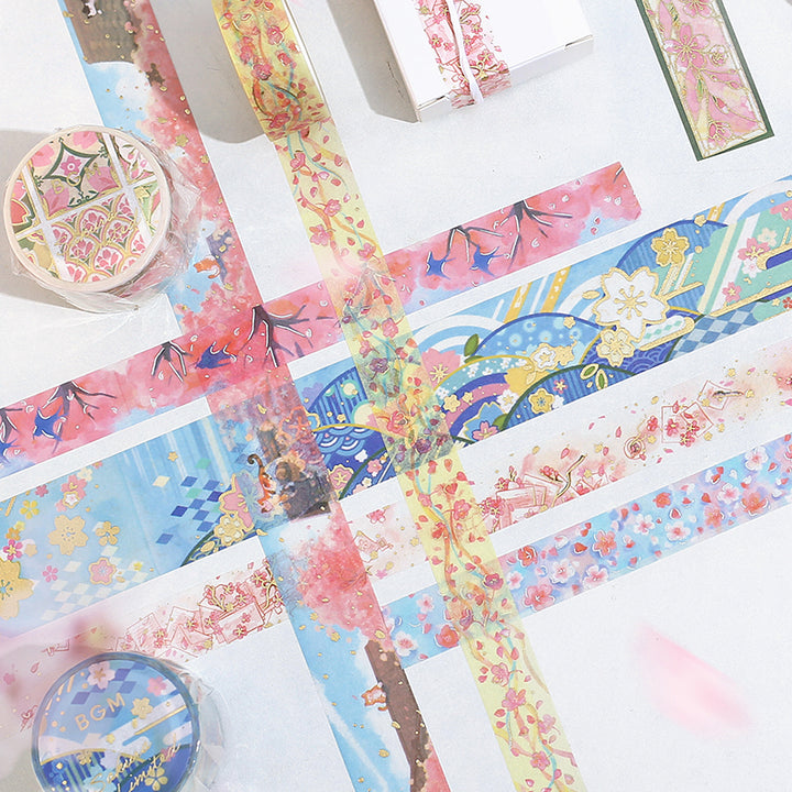 BGM Sakura Limited Edition 2024 Masking Tape - News About Cherry Blossom — roll side