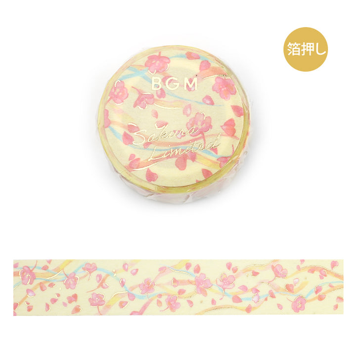 BGM Sakura Limited Edition 2024 Masking Tape - Sakura Blizzard — roll front