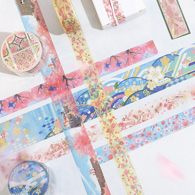 BGM Sakura Limited Edition 2024 Masking Tape - Sakura Blizzard — roll side