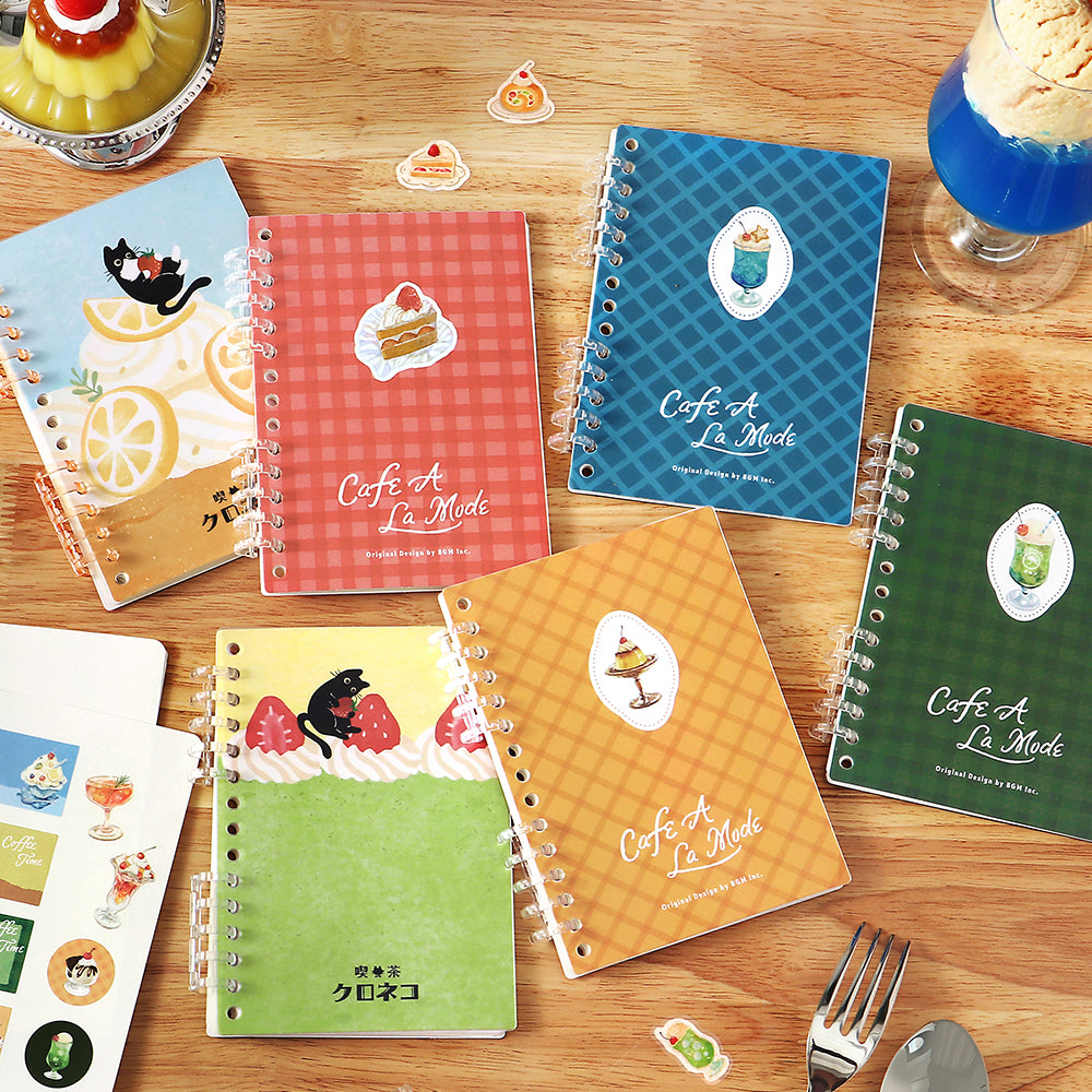 BGM Sticker Collection Album: Café à la Mode Retro Pudding — flat lay