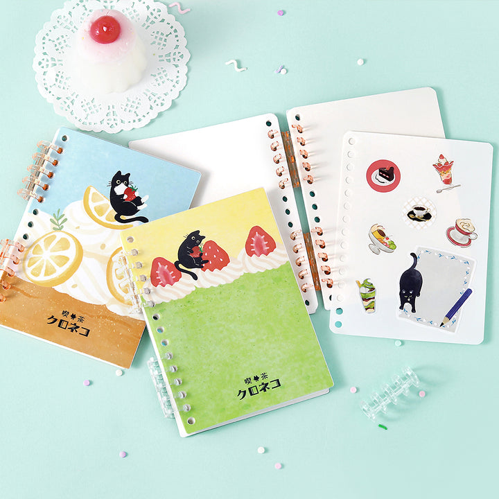 BGM Sticker Collection Album: Black Cat and Lemon Cake — close-up