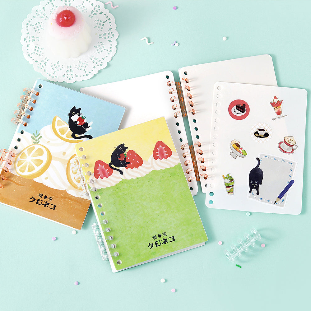 BGM Sticker Collection Album: Black Cat and Strawberry Cake — BGM decorative sticker — for journaling, planners and scrapbooking, at Cityluxe Singapore