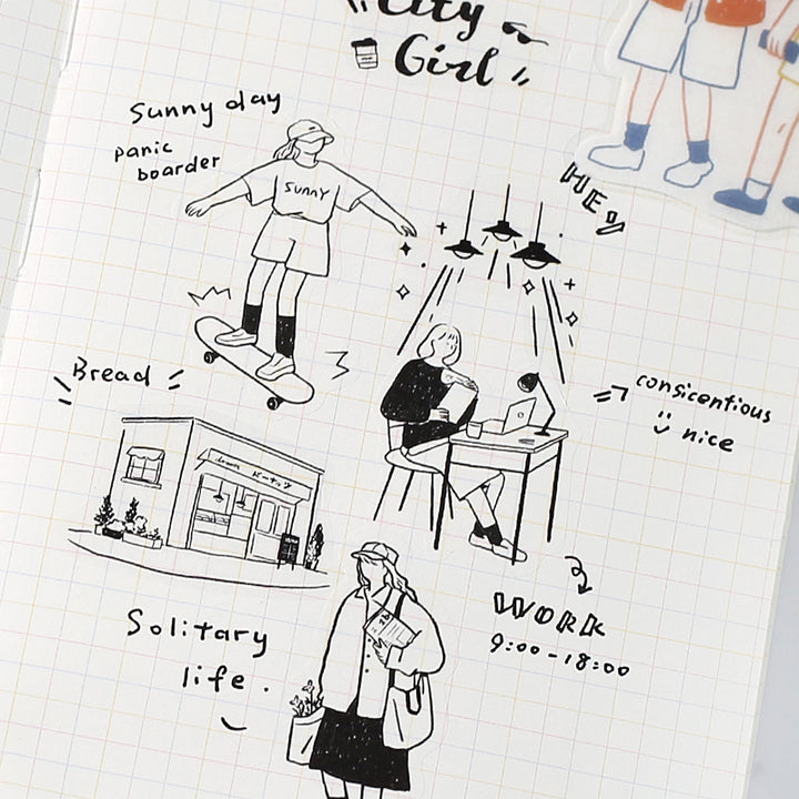 BGM Coordinating Sticker: Virgin Picture Book - City — angle view