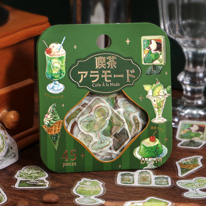 BGM Foil Stamping Flake Seal: Cafe Alamode - Green — detail view