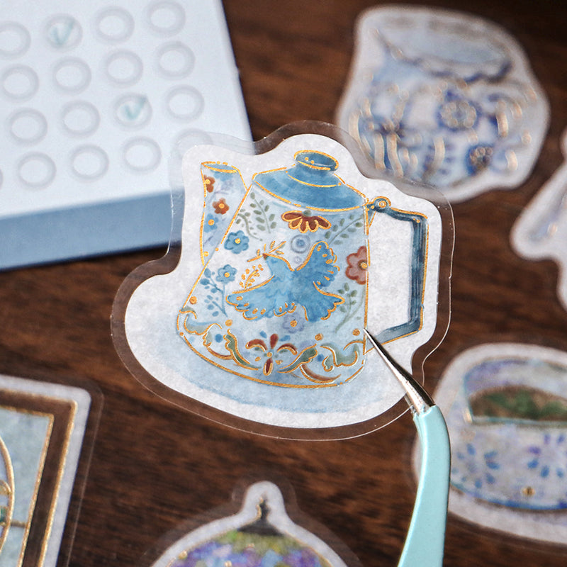 BGM Foil Stamping Flake Seal: Cafe Alamode - Blue — with packaging