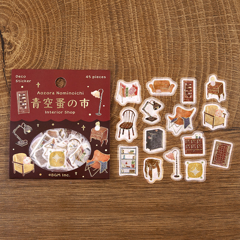 BGM Foil Stamping Flake Seal: The Flea Market of Blue Sky - Furniture store — with packaging