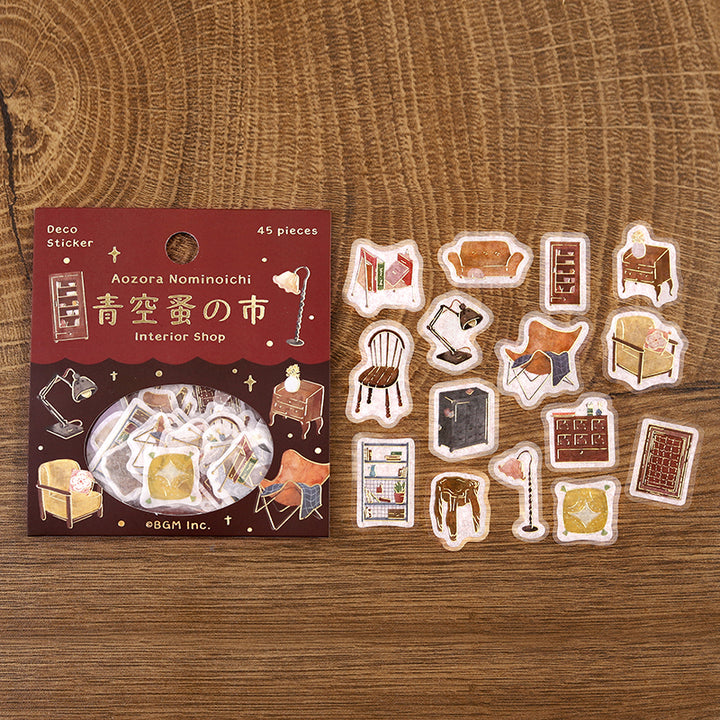 BGM Foil Stamping Flake Seal: The Flea Market of Blue Sky - Furniture store — with packaging