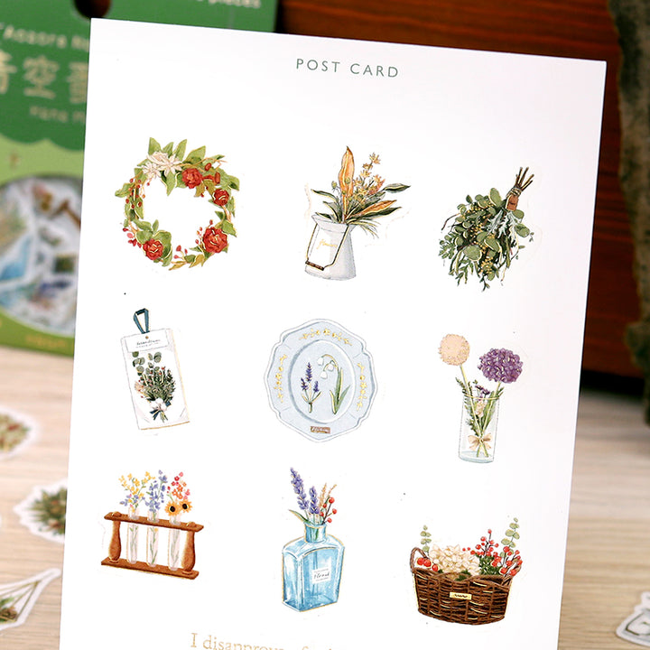 BGM Foil Stamping Flake Seal: The Flea Market of Blue Sky - Flower Marche — angle view