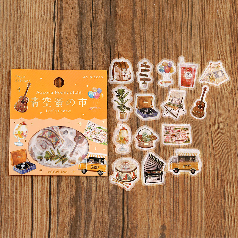 BGM Foil Stamping Flake Seal: The Flea Market of Blue Sky - Way of Walking — with packaging