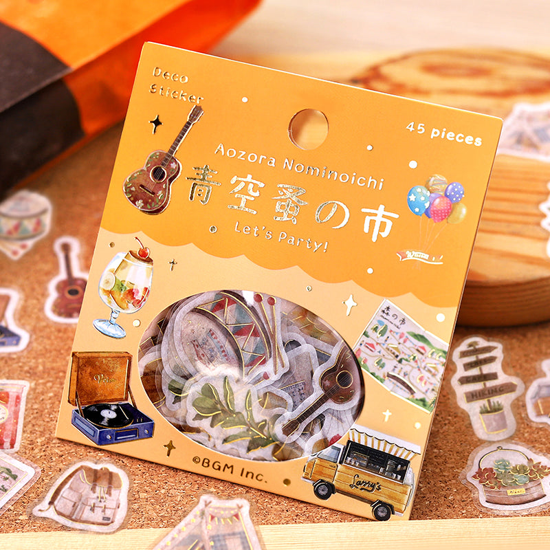 BGM Foil Stamping Flake Seal: The Flea Market of Blue Sky - Way of Walking — close-up