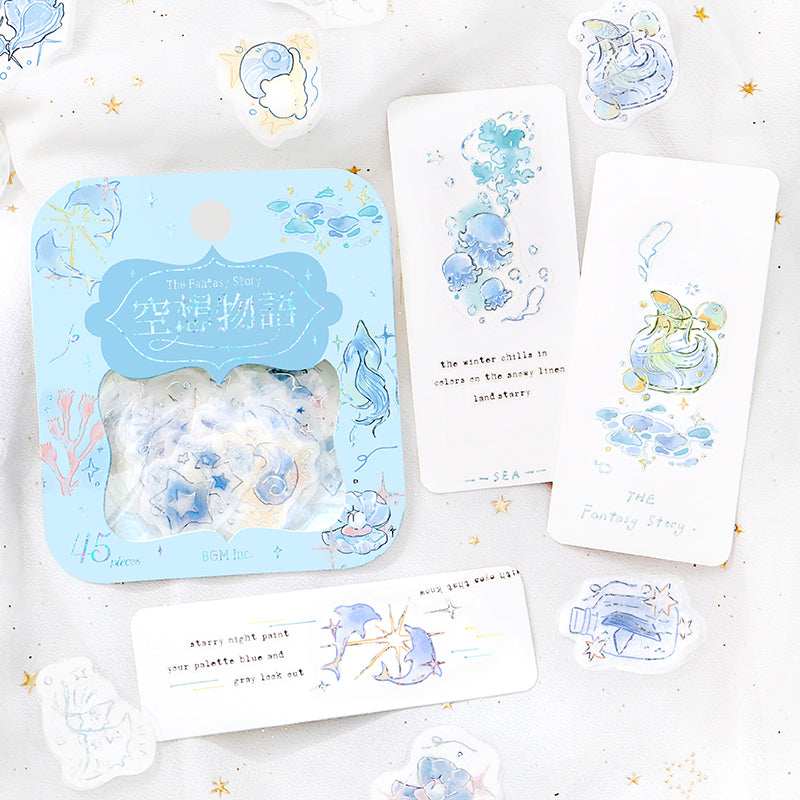 BGM Foil Stamping Flake Seal: Fantasy Story - Sea — angle view