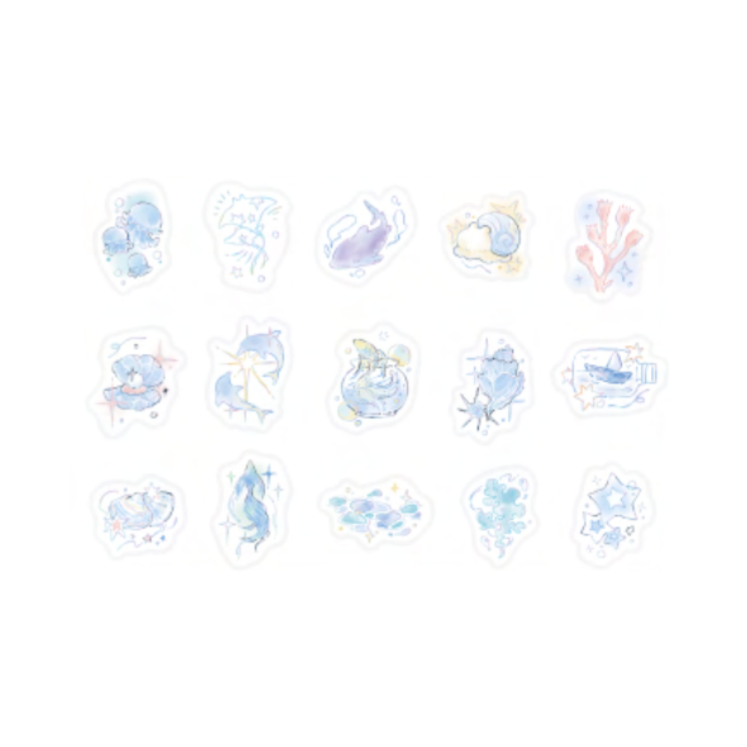 BGM Foil Stamping Flake Seal: Fantasy Story - Sea — front view