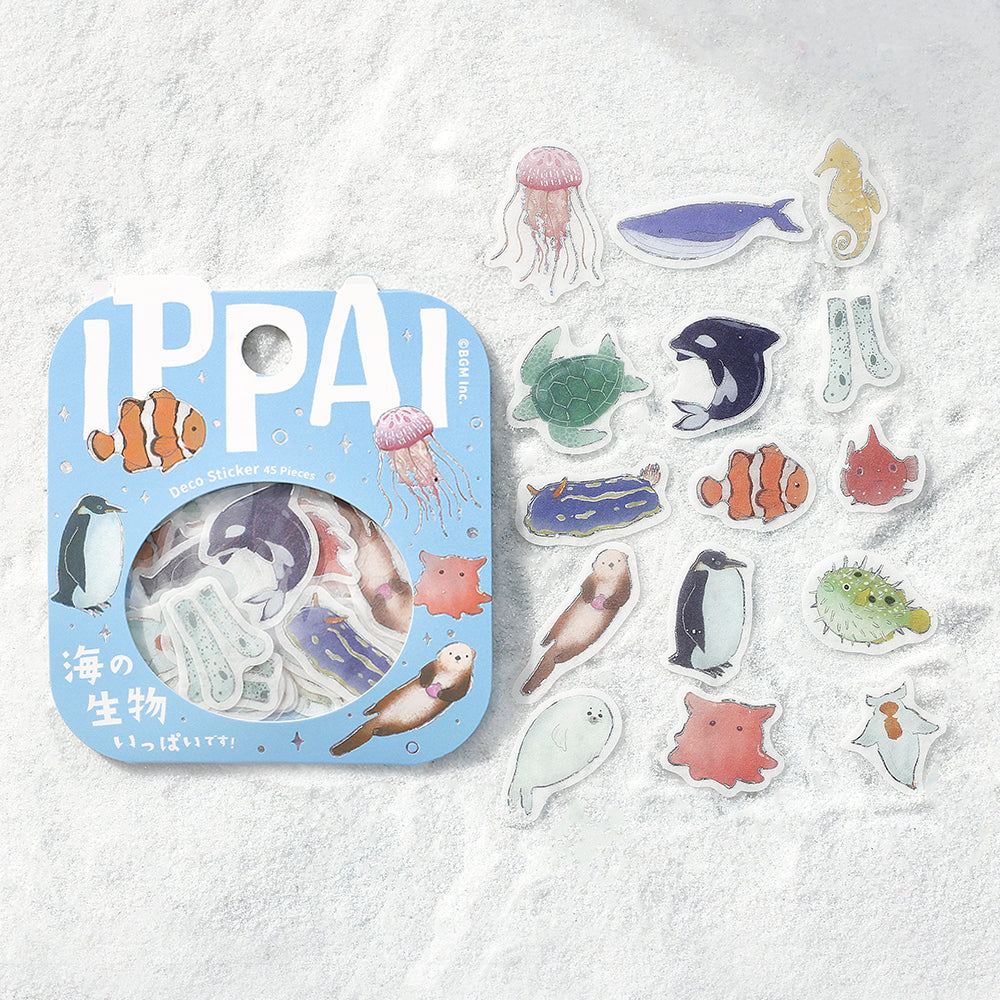 BGM Foil Stamping Flake Seal: Ippai - It's Full of Sea Life — side view