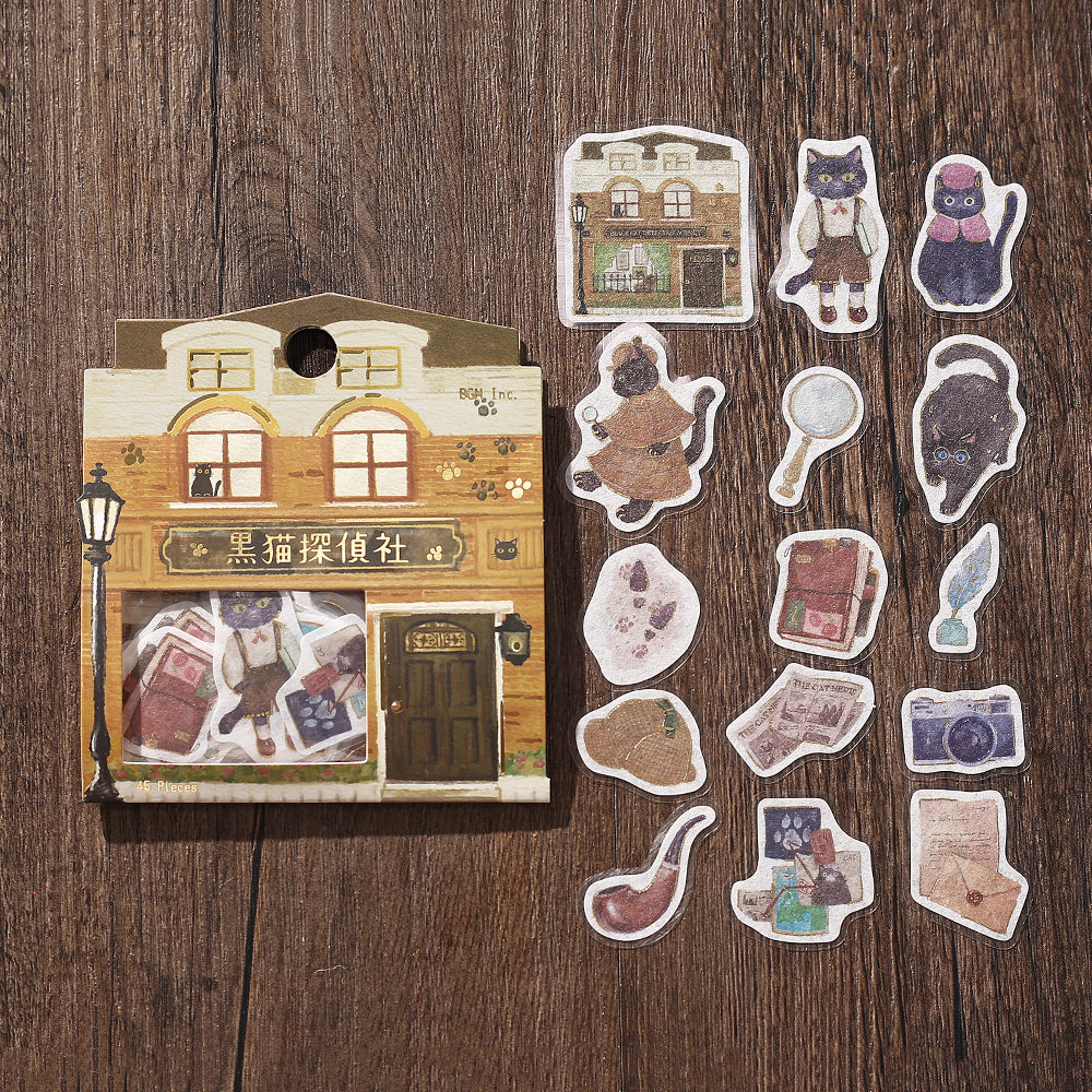 BGM Foil Stamping Flake Seal: Imaginary Shopping Arcade - Black Cat Detective Agency — side view