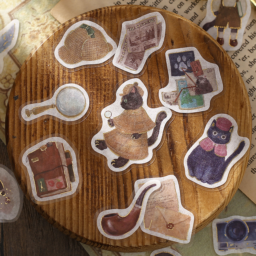 BGM Foil Stamping Flake Seal: Imaginary Shopping Arcade - Black Cat Detective Agency — detail view