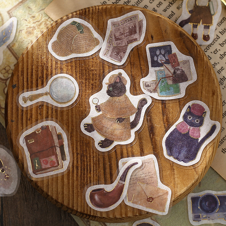 BGM Foil Stamping Flake Seal: Imaginary Shopping Arcade - Black Cat Detective Agency — detail view