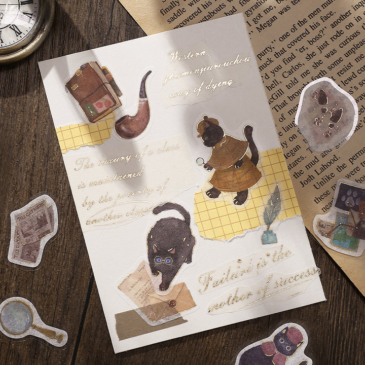 BGM Foil Stamping Flake Seal: Imaginary Shopping Arcade - Black Cat Detective Agency — with packaging