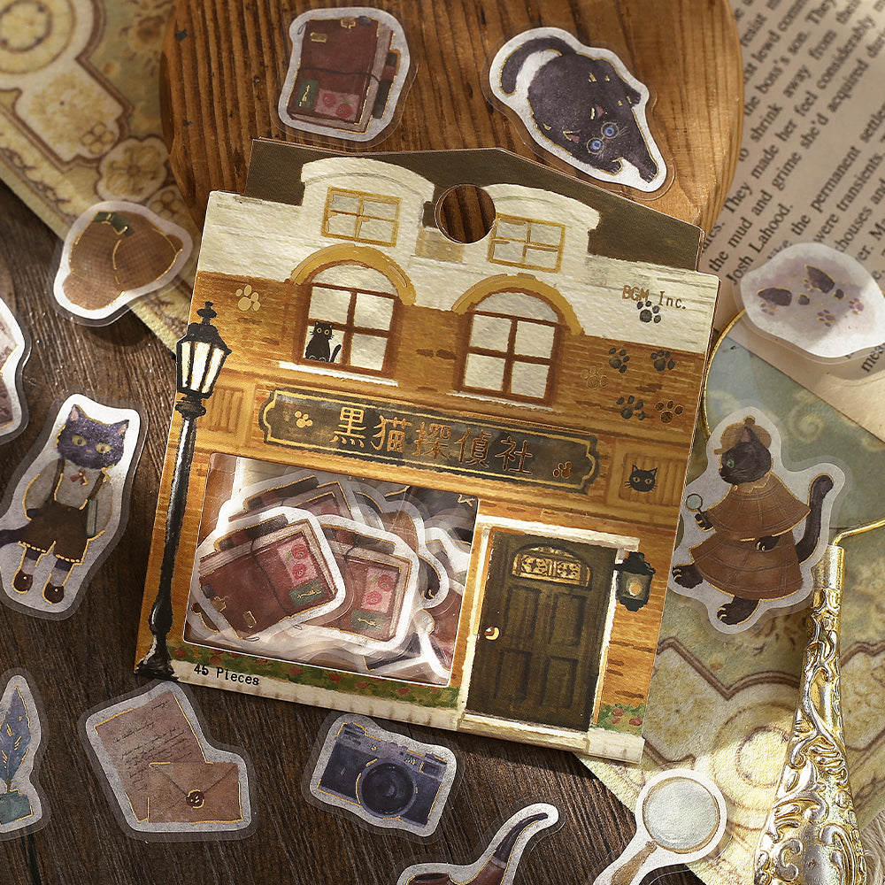 BGM Foil Stamping Flake Seal: Imaginary Shopping Arcade - Black Cat Detective Agency — in use
