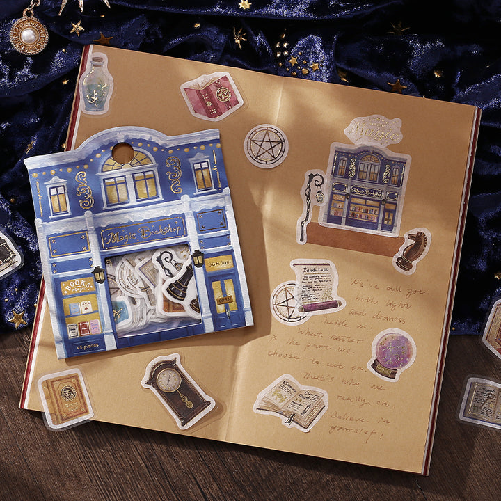 BGM Foil Stamping Flake Seal: Imaginary Shopping Arcade - Magical Antiquarian Bookstore — with packaging