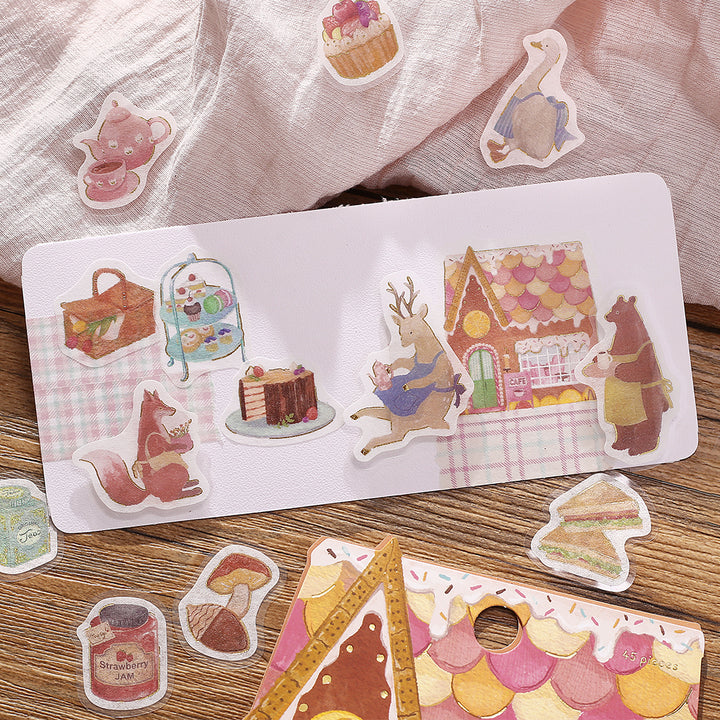 BGM Foil Stamping Flake Seal: Imaginary Shopping Arcade - Pastry Cafe — with packaging