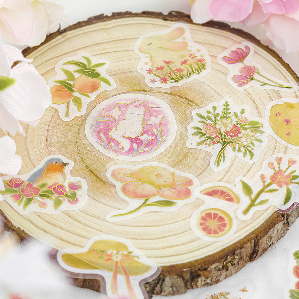 BGM Foil Stamping Flake Seal: Forest of Warmth - Pink — angle view