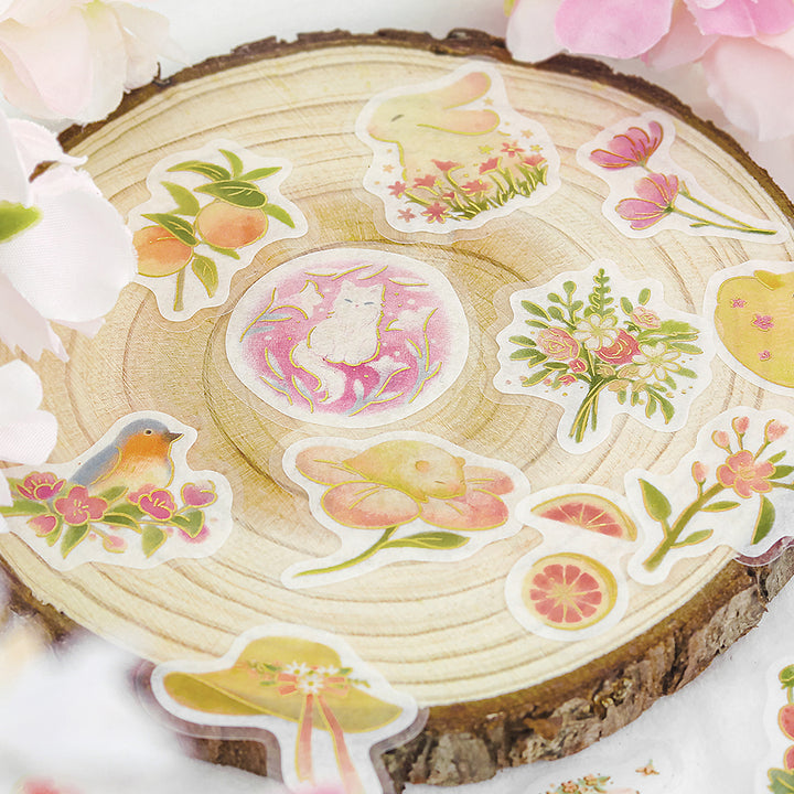 BGM Foil Stamping Flake Seal: Forest of Warmth - Pink — angle view