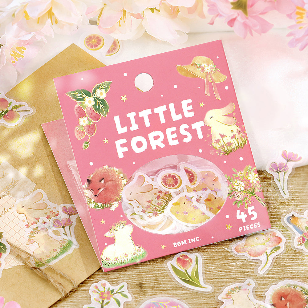 BGM Foil Stamping Flake Seal: Forest of Warmth - Pink — with packaging
