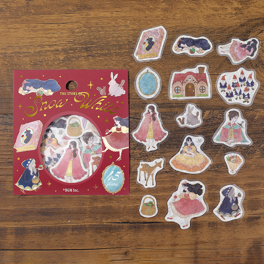 BGM Foil Stamping Flake Seal: Fairy Tale - Snow White — flat lay