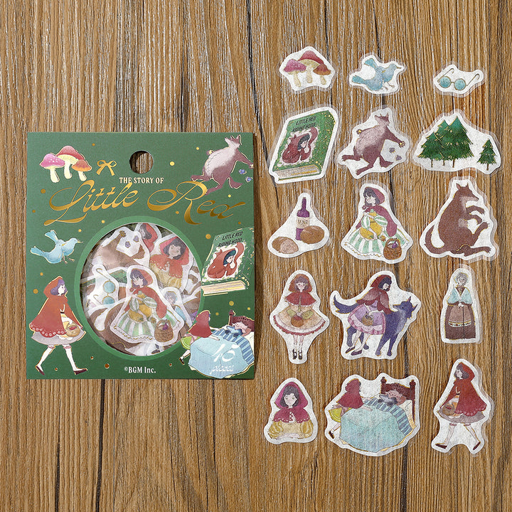 BGM Foil Stamping Flake Seal: Fairy Tale - Red Riding Hood — flat lay