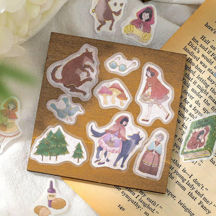BGM Foil Stamping Flake Seal: Fairy Tale - Red Riding Hood — close-up
