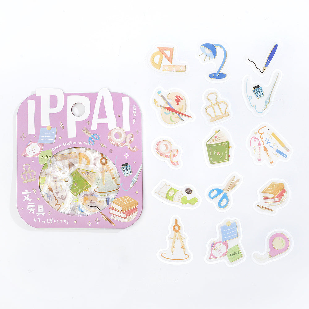 BGM Foil Stamping Flake Seal: Ippai - It's Full of Stationery — front view